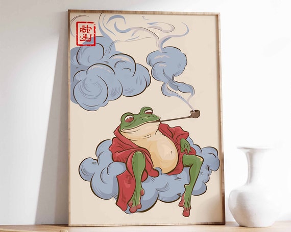 Japanese Frog Print Matsumoto Hoji Japanese Poster Frog Art Animal Gift Animal Print Vintage Japanese Decor Funny Animal Poster