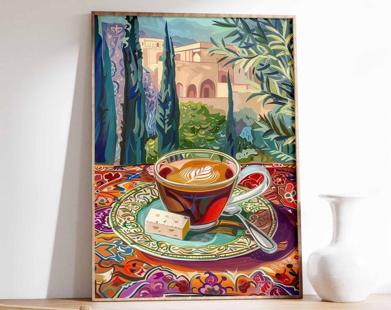 Arabic Tea Print Syrian Food And Drink Poster Afghan Art Islamic Decor Kitchen Decor Vintage Food Print Islamic Gift Food Poster