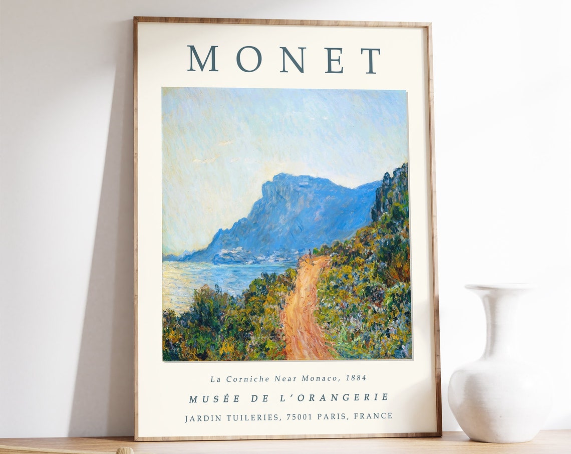 Claude Monet La Corniche Near Monaco 1884 French Riviera Poster