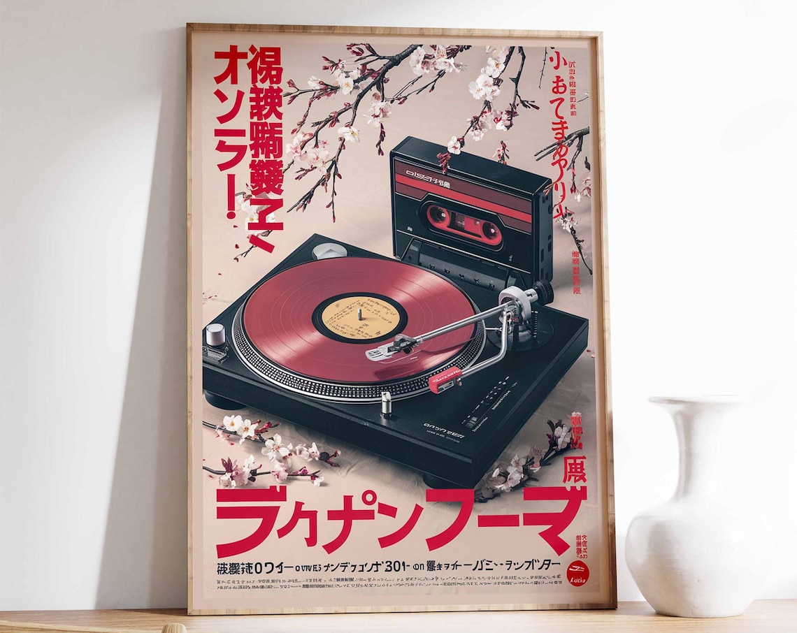 Japanese Retro Music Poster Vintage Vinyl Wall Art Retro Japanese Wall Art Music Print Music Wall Art Asian Decor Japanese Gift