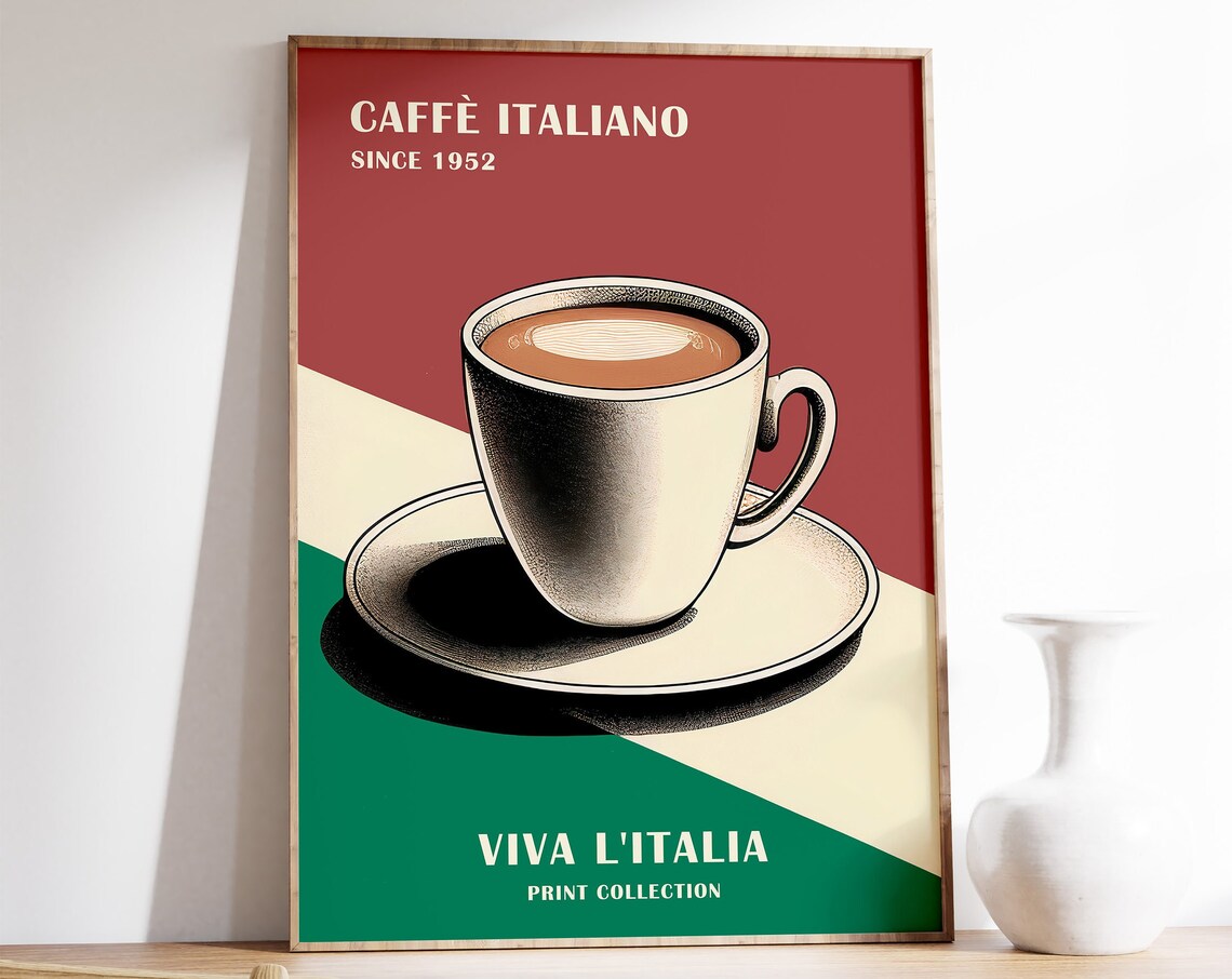 Italian Coffee Vintage Kitchen Travel Poster