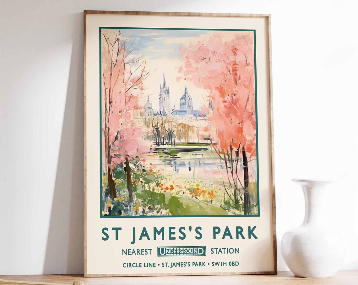 St James's Park Vintage London Art Print