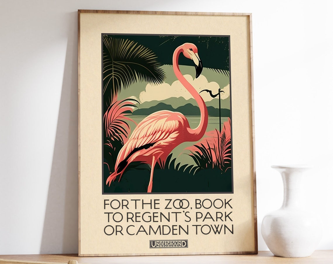 London Zoo Vintage Animal Art Print