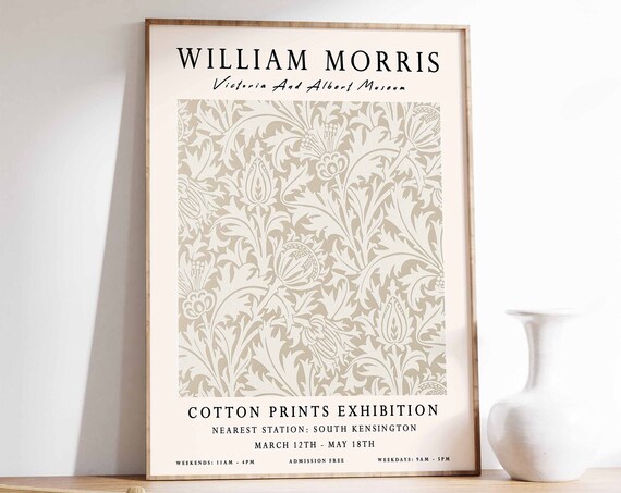 William Morris Botanical Exhibition Poster Victoria Albert Museum