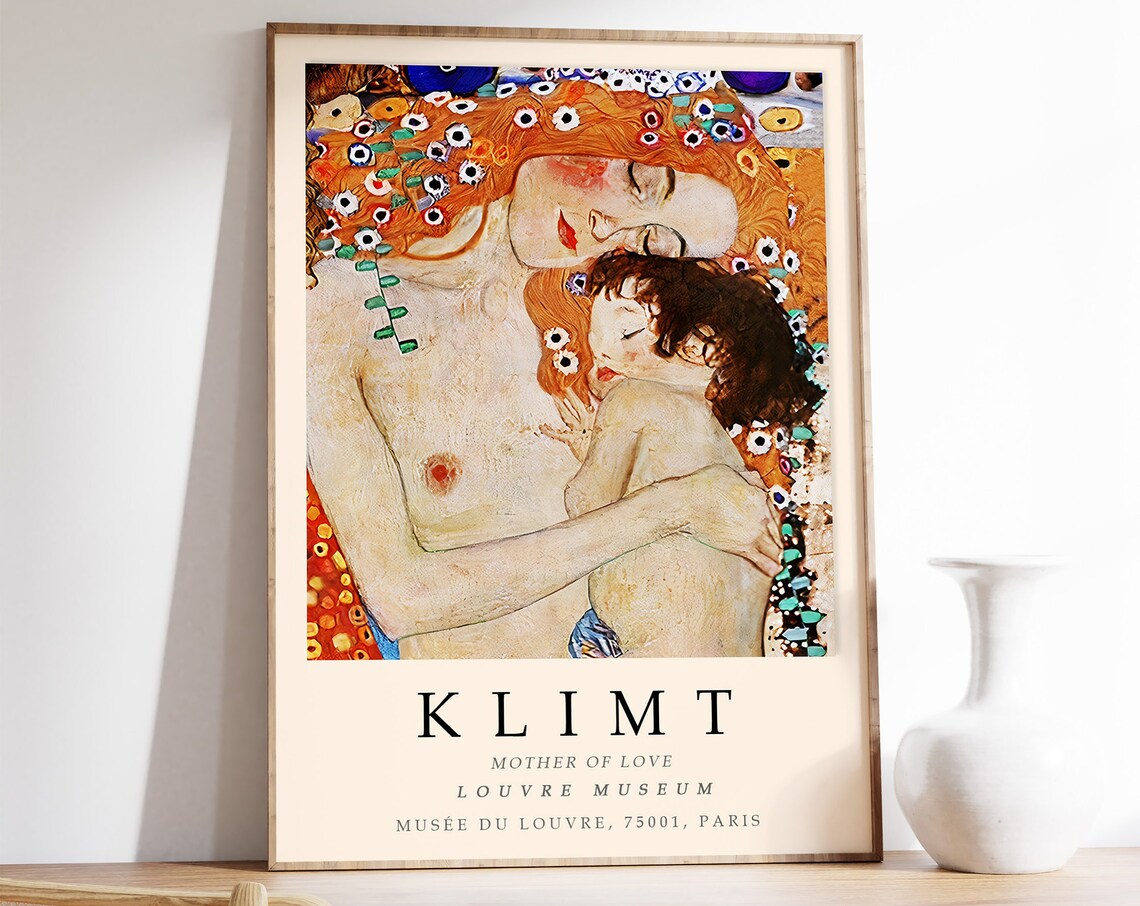 Gustav Klimt Mother Of Love Art Print, Art Nouveau