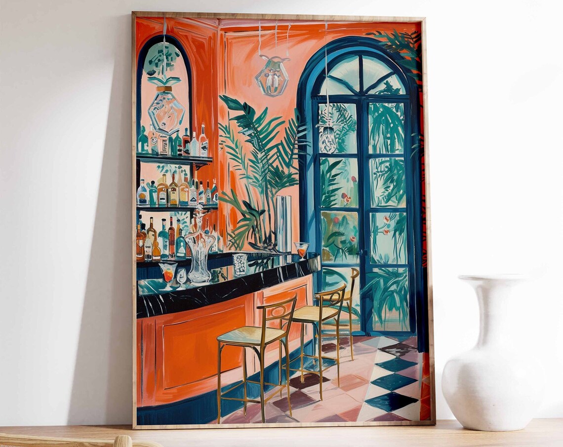 Retro Cocktail Bar Vintage Cocktail Poster Art Print