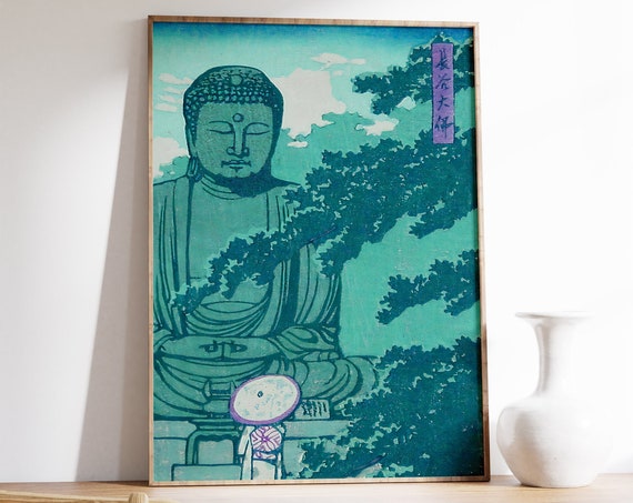 Japanese Poster Hasui Kawase Great Buddha Kamakura Travel Wall Art Decor Japan Poster Print Japanese Art Asian Art Gift A1a2a3a4