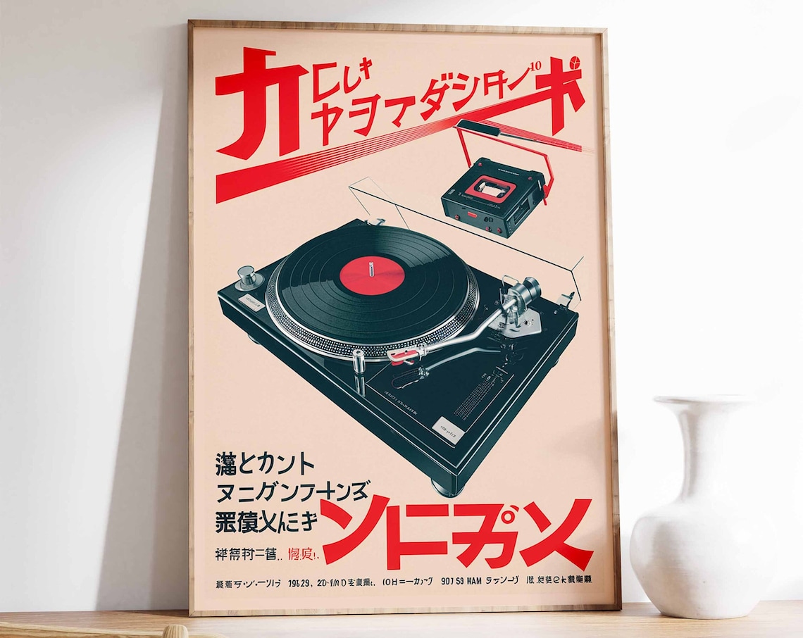 Japanese Retro Music Poster Vintage Vinyl Wall Art Retro Japanese Wall Art Music Print Music Wall Art Asian Decor Japanese Gift