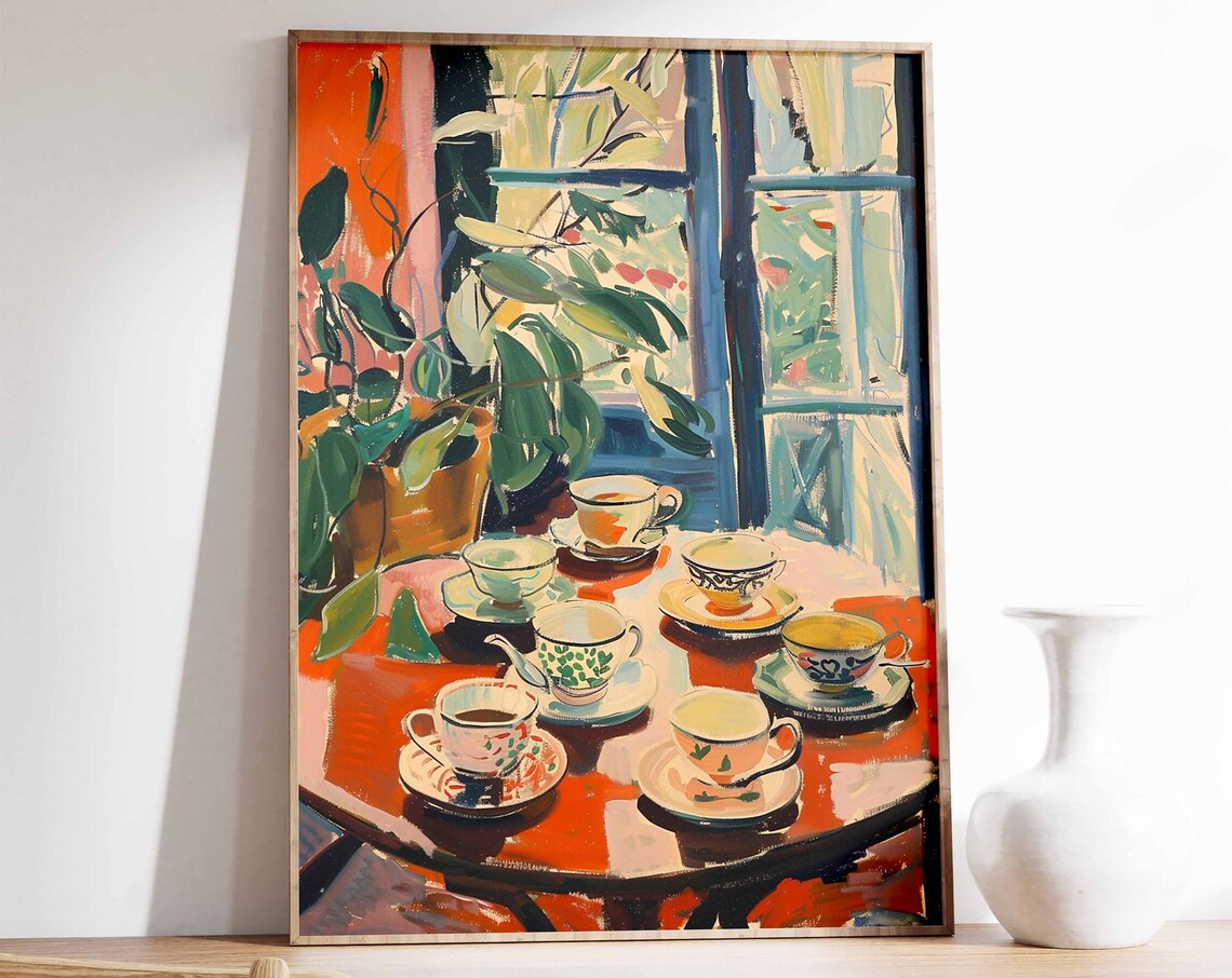 Retro Coffee Print, Vintage Coffee Illustration Poster