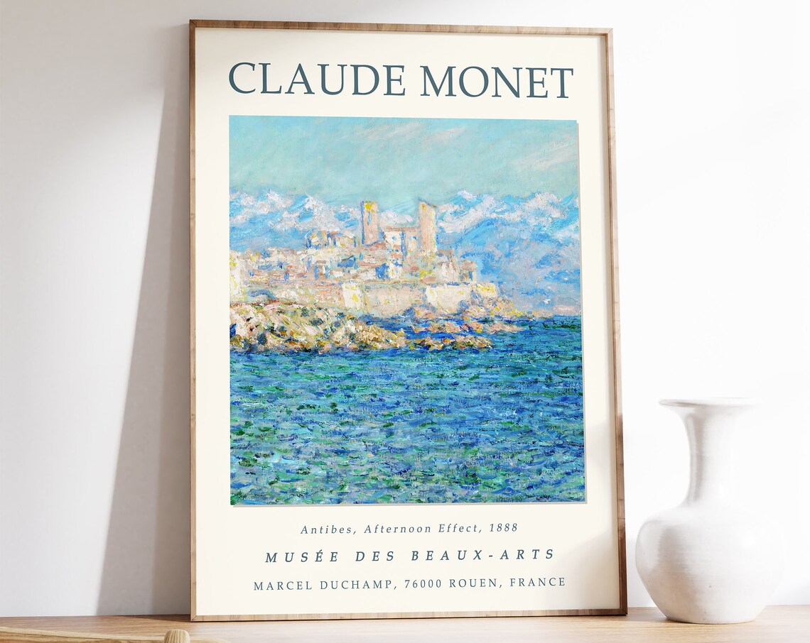Claude Monet Antibes Afternoon Effect Vintage Poster