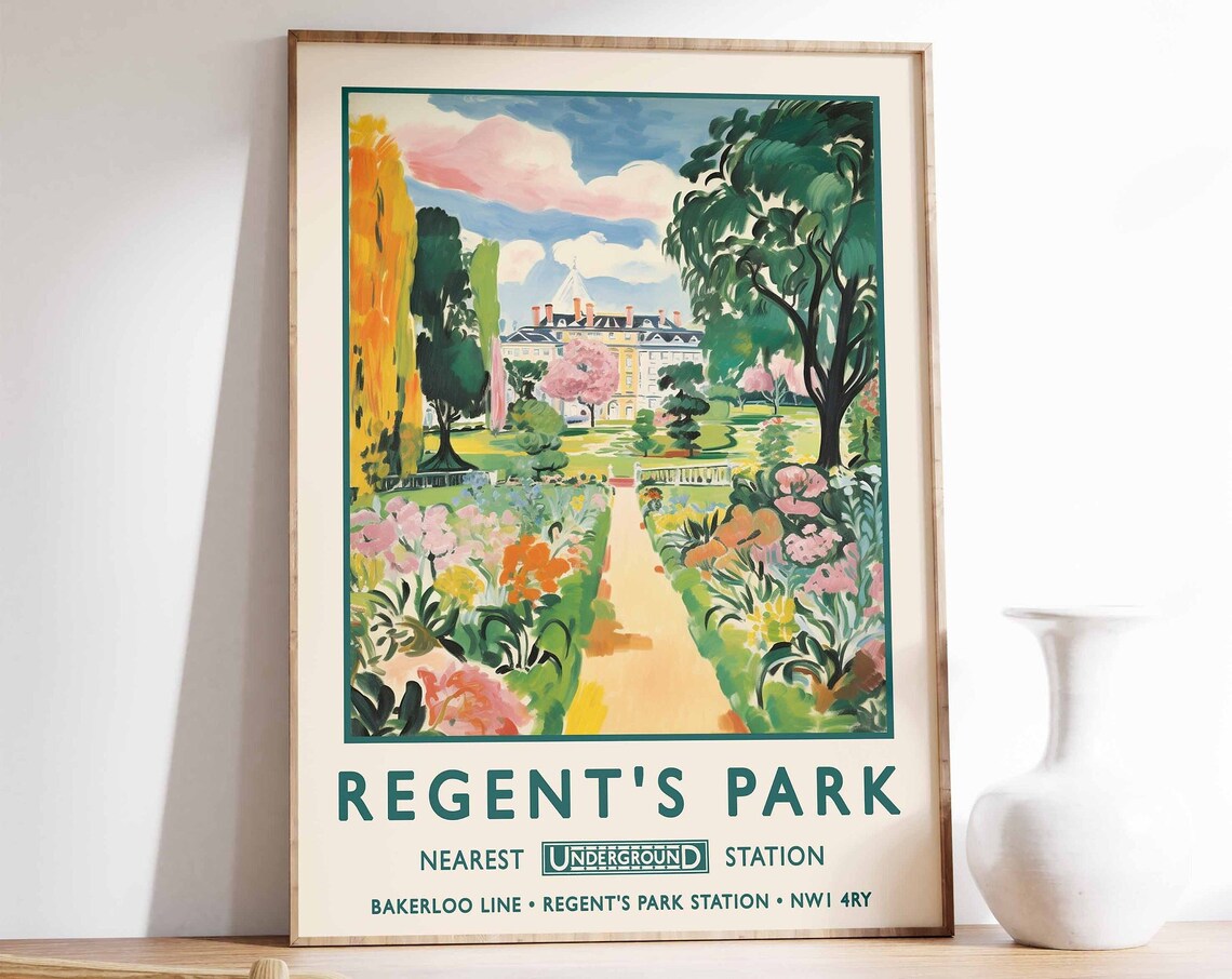 Regents Park London William Morris Botanical Gardens Poster