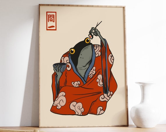 Matsumoto Hoji Art Print Japanese Poster Frog Matsumoto Hoji Vintage Art Print Animal Art Funny Animal Print Gift A1a2a3a4