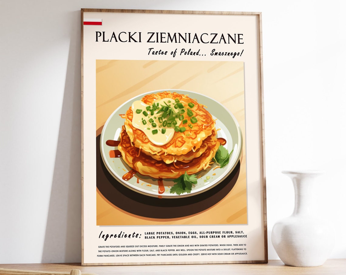 Placki Ziemniaczane Polish Food Poster Polish Food Print Eastern European Food Poster Kitchen Decor Polish Food Art Food Gift