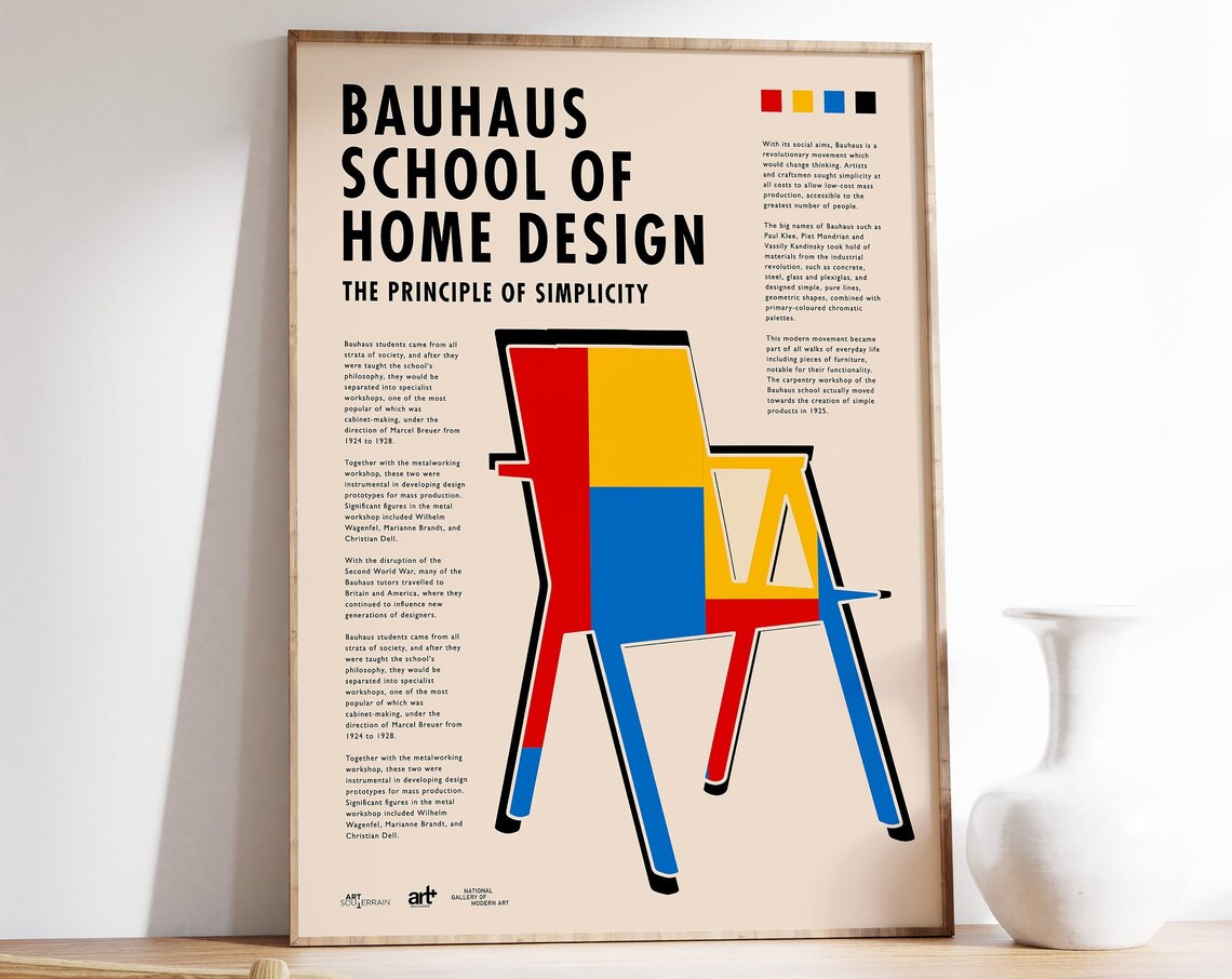 Retro Scandinavian Furniture Art Print, Vintage Swedish