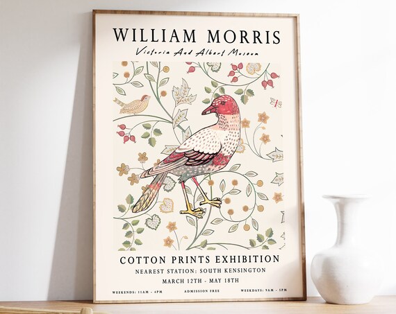 William Morris Floral Textile Art, Vintage Poster
