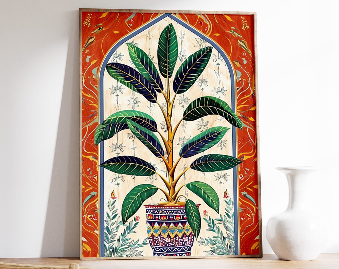 Islamic Floral Art Print Middle Eastern Decor