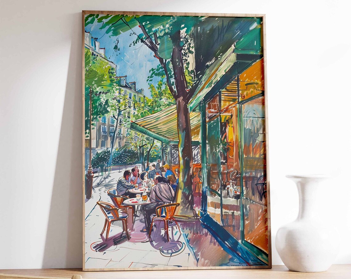 Vintage Cafe Poster, Retro Kitchen Wall Art