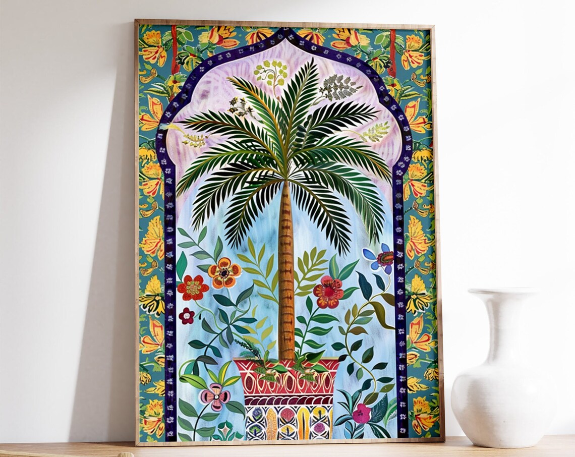 Islamic Floral Art Poster, Traditional Islamic Print
