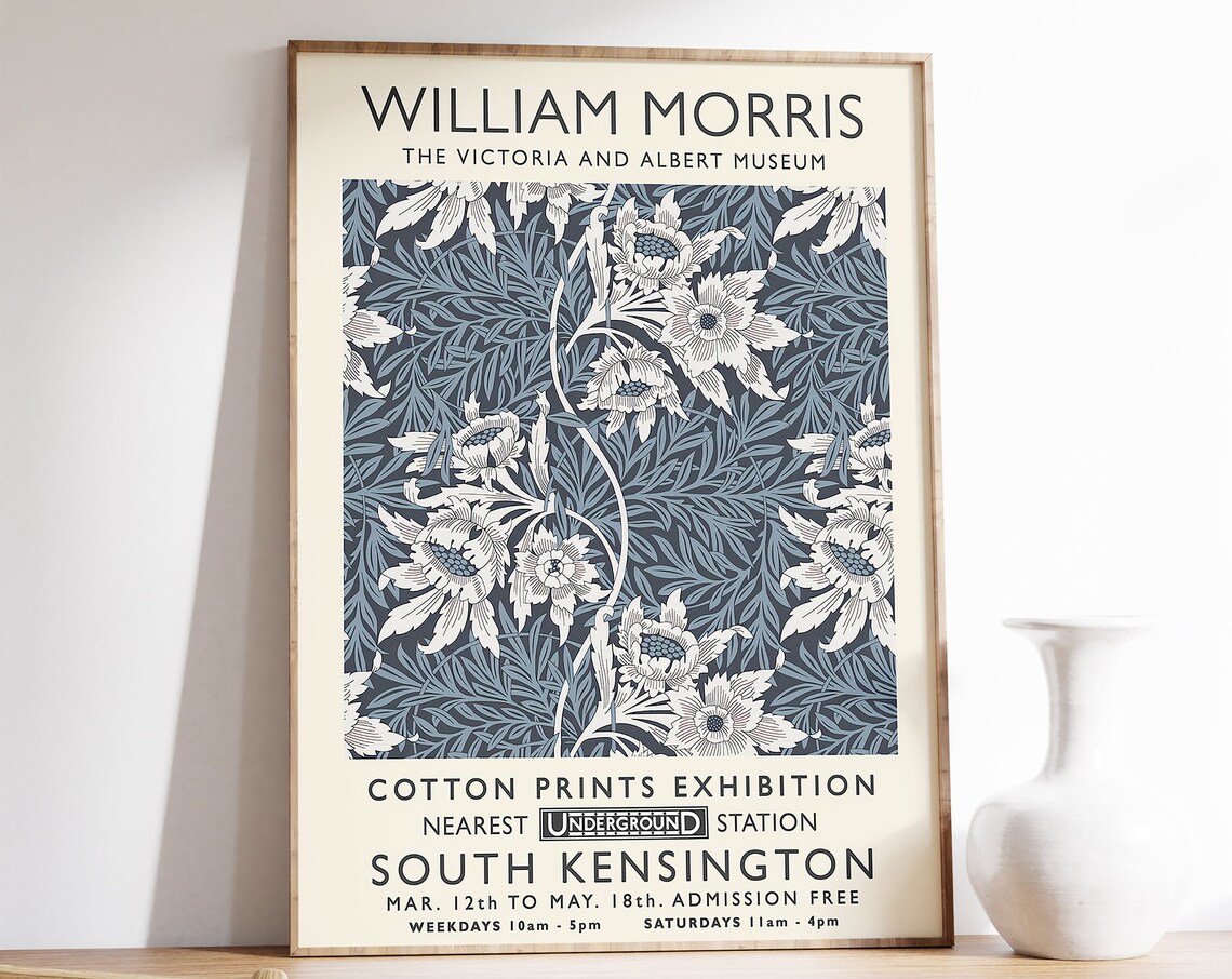 William Morris Cotton Prints Exhibition V and A Museum Poster