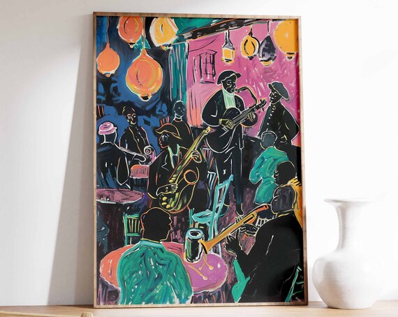 Jazz Music Retro Poster, Black Music Art Print