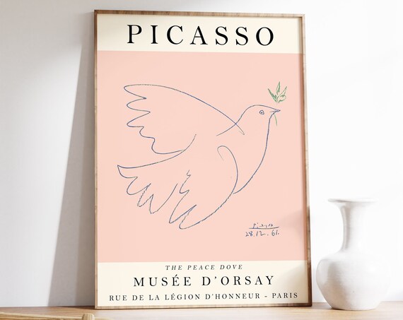 Picasso Pink Dove Vintage Minimalist Art Print