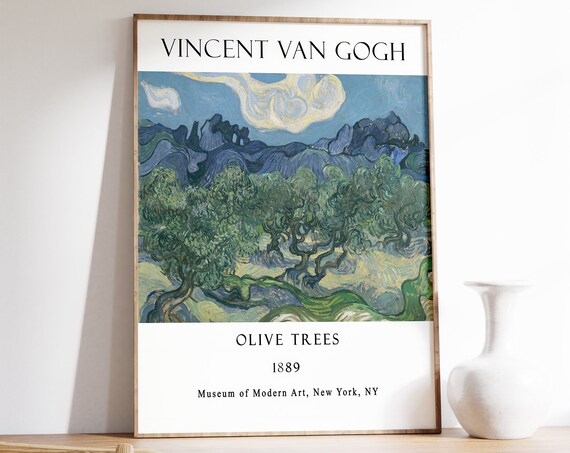 Van Gogh Exhibition Poster Olive Trees Van Gogh Floral Art Print Scenery Art Famous Art Wall Art Decor Gift Idea A1a2a3a4