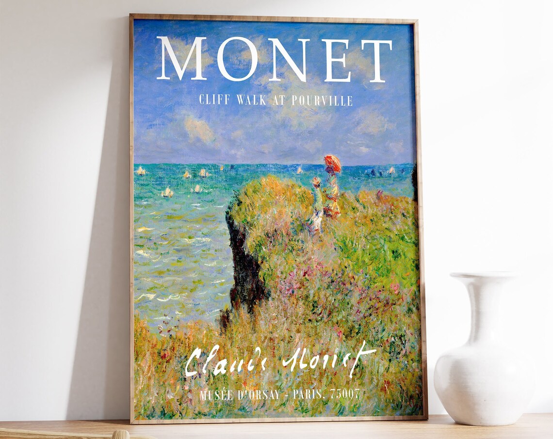 Cliff Walk at Pourville Monet Exhibition Poster