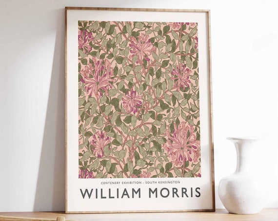 William Morris Print William Morris Exhibition Poster William Morris Floral Decor Vintage Wall Art Botanical Art Flower Print