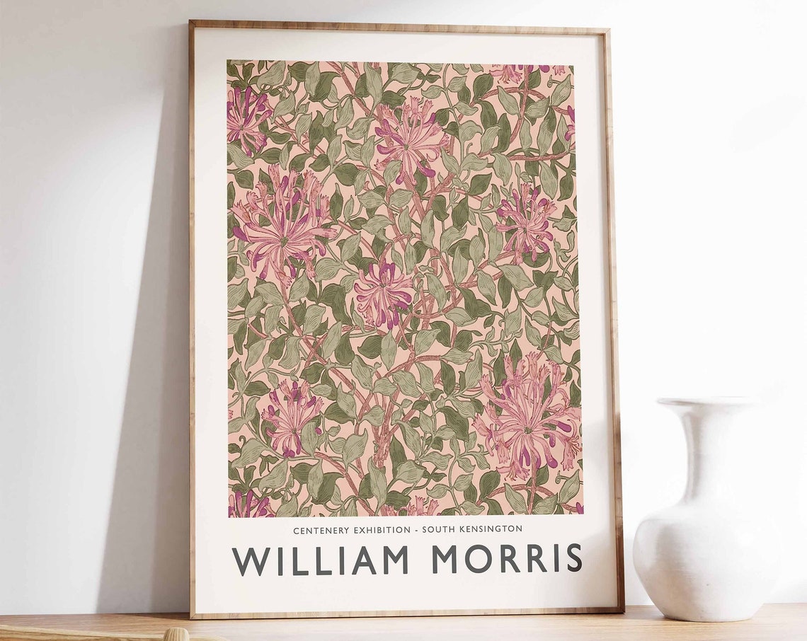 William Morris Centenery Exhibition Honeysuckle Pattern Poster