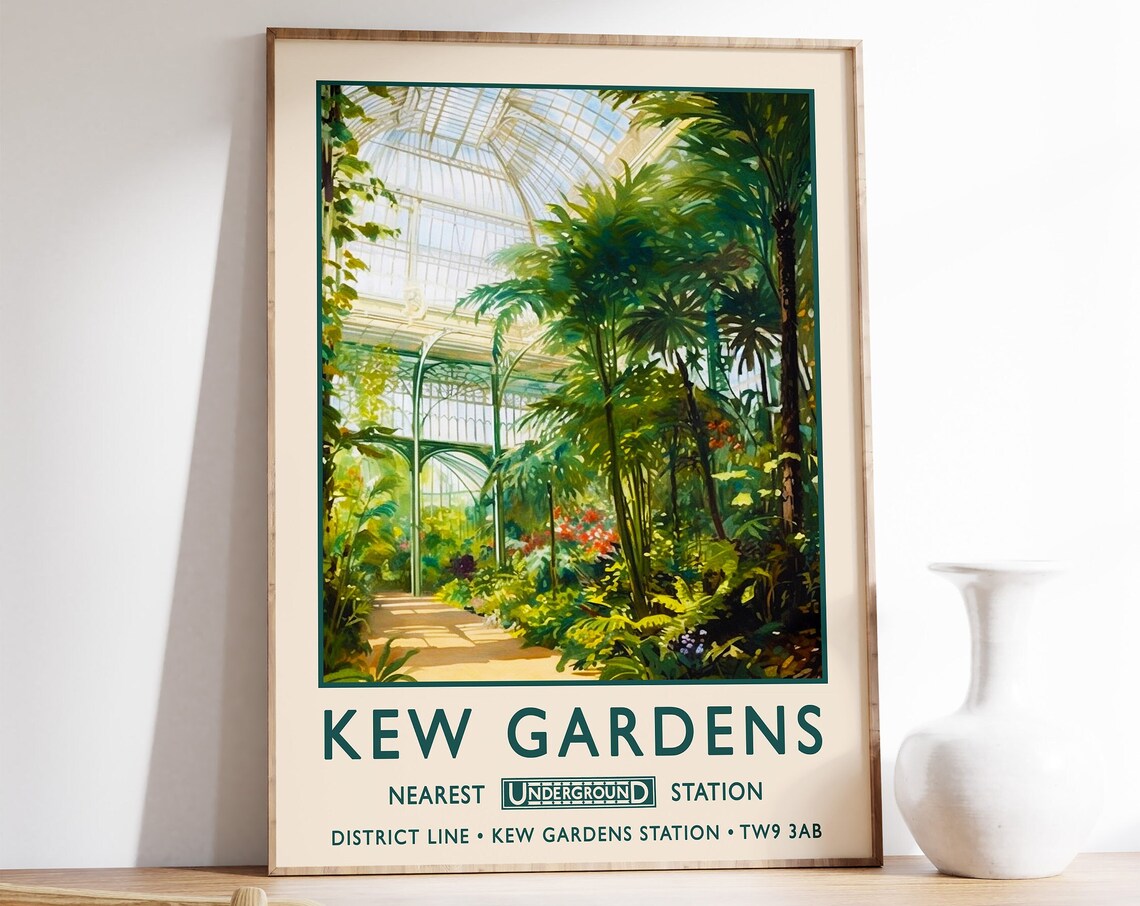 Kew Gardens London Botanical Gardens Vintage Art Print