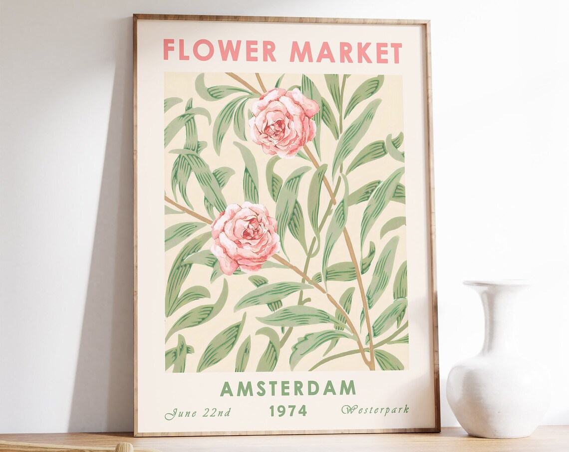 Flower Market Amsterdam - Dutch Floral Art Print