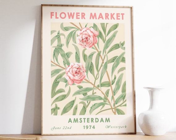 Flower Market Amsterdam - Dutch Floral Art Print