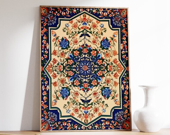Islamic Floral Art Poster Traditional Islamic Pattern Print Islamic Geometric Artwork Arabic Calligraphy Poster Muslim Art Muslim Gift