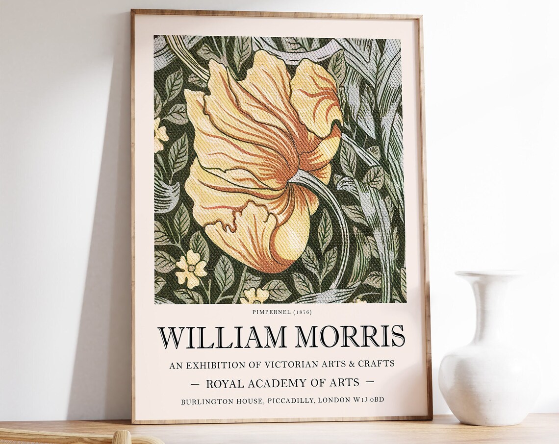 William Morris Pimpernel Vintage Floral Poster