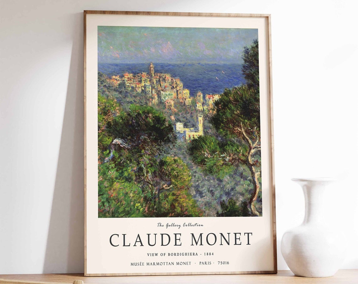 Claude Monet View of Bordighera 1884 Gallery Exhibition Poster