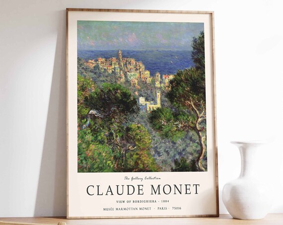 Claude Monet View of Bordighera 1884 Gallery Exhibition Poster