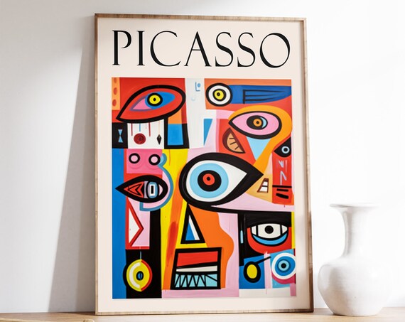 Picasso Abstract Faces Retro Abstract Art Print