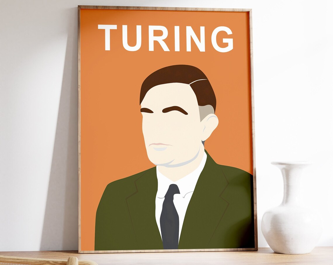 Alan Turing Minimalist Art Print, LGBT Home Decor