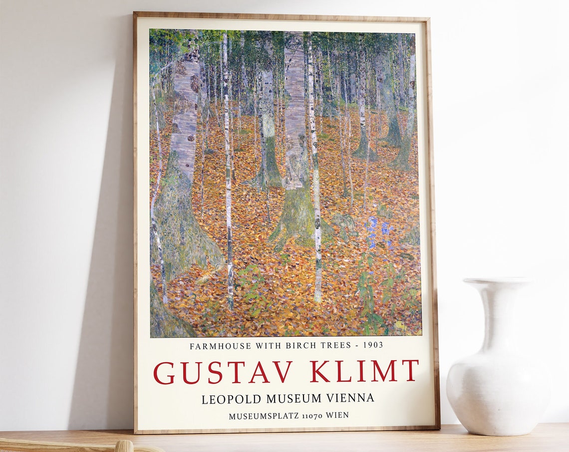 Gustav Klimt Farmhouse With Birch Trees 1903 Vienna Museum Poster