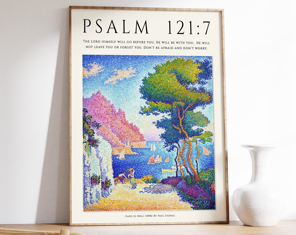 Bible Verse Poster, Paul Signac Pointillism Art