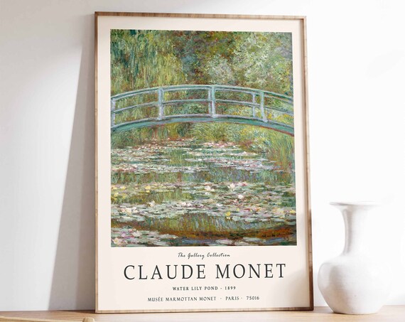 Claude Monet Poster Water Lily Pond Monet Print Expressionist Art Vintage French Home Decor Floral Wall Art Floral Decor