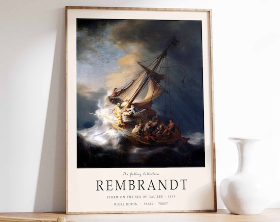 Rembrandt Storm On The Sea Of Galilee 1633 Biblical Art Poster