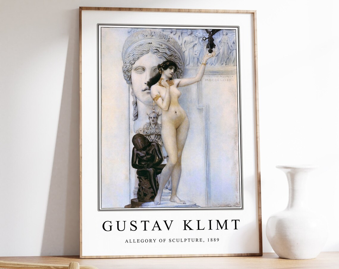Gustav Klimt Allegory of Sculpture 1889 Classic Figure Art Poster