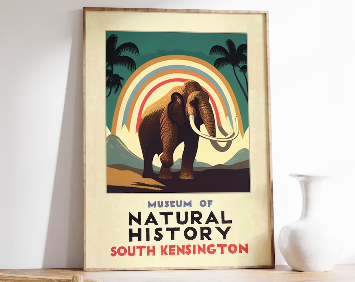 Vintage Museum of Natural History Lion Art Print