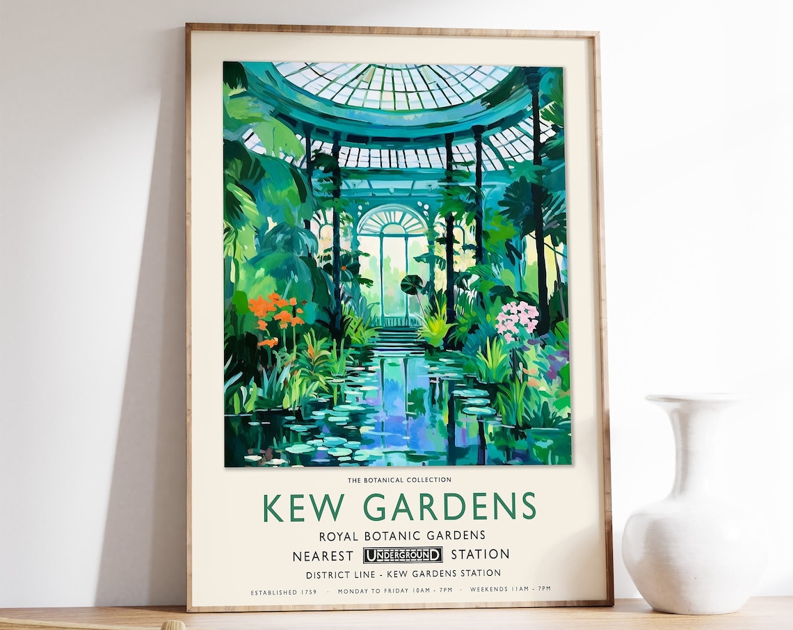 Kew Gardens London Botanical Gardens Vintage Wall Art