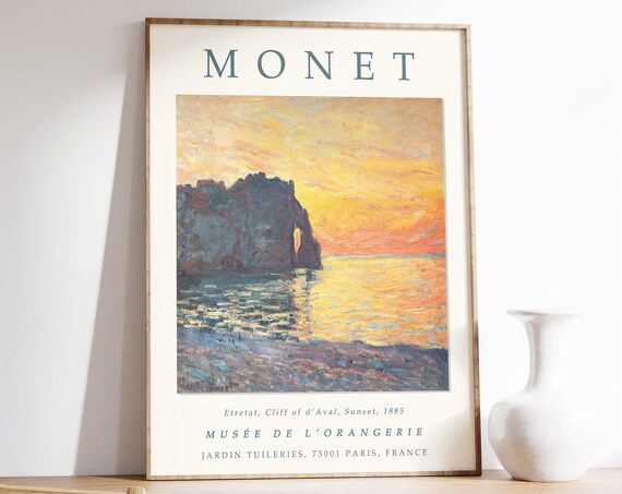 Claude Monet Poster Etretat Monet Print Vintage French Home Decor Floral Print Scenery Print Floral Decor Gift A1a2a3a4