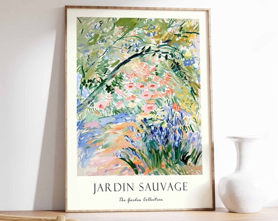 Botanical Garden Print Tropical Decor Abstract Floral Art Vintage Floral Poster French Impressionist Art Boho Decor Exhibition Poster
