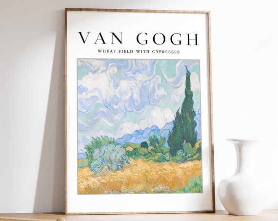Van Gogh Exhibition Poster Wheat Field With Cypresses Van Gogh Floral Art Print Wall Art Decor Floral Garden Art Gift Idea A1a2a3a4