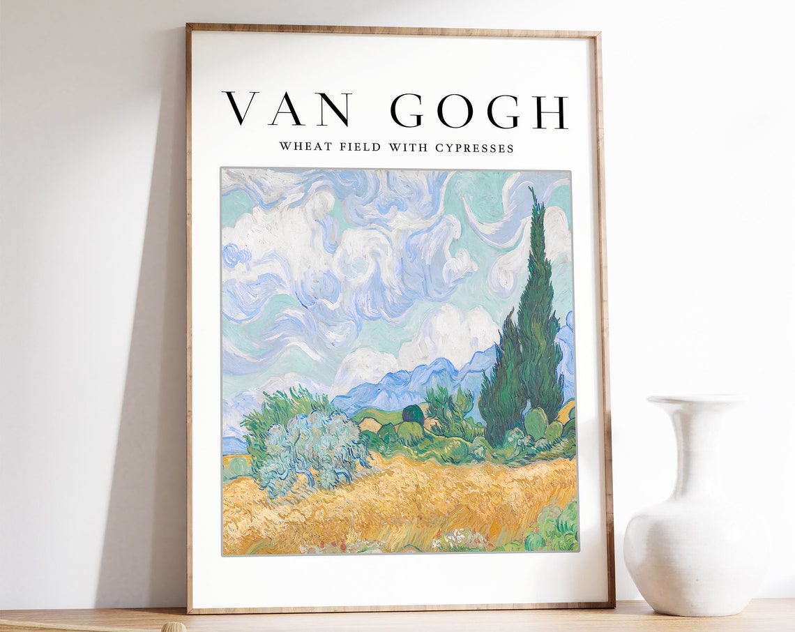 Van Gogh Wheat Field with Cypresses Landscape Gallery Poster