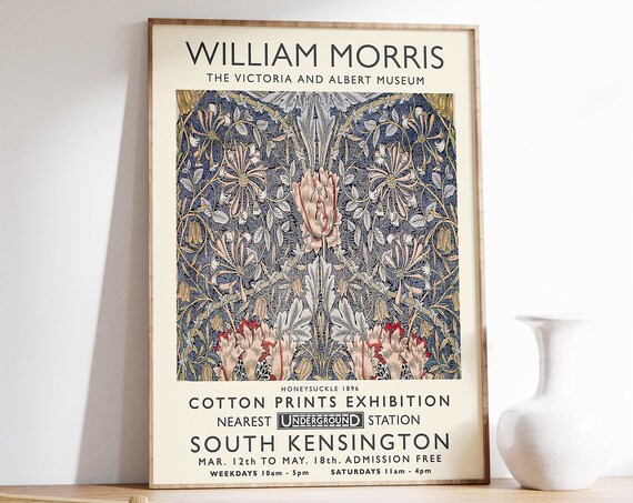 William Morris Honeysuckle 1896 Botanical Exhibition Poster London
